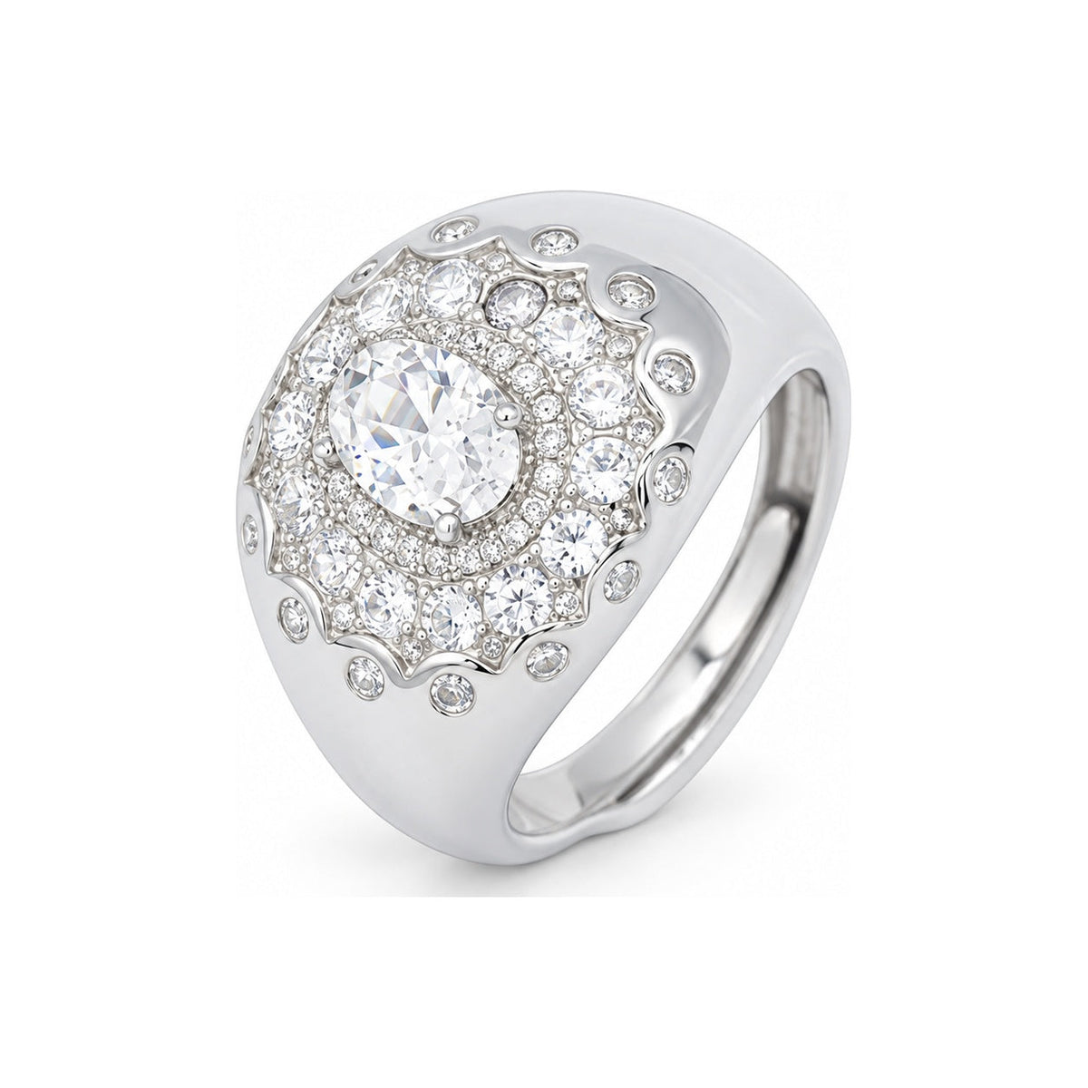 Anello Ersilia - pietra bianco