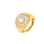 Anello Ersilia finitura oro giallo - pietra bianco