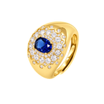 Anello Ersilia finitura oro giallo - pietra blu