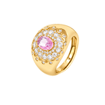 Anello Ersilia finitura oro giallo - pietra rosa