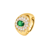 Anello Ersilia finitura oro giallo - pietra verde