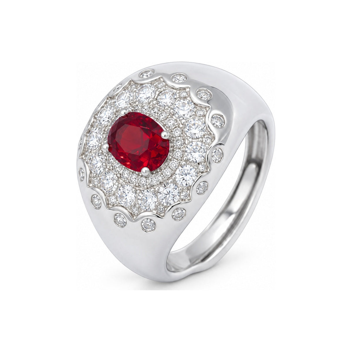 Anello Ersilia - pietra rosso