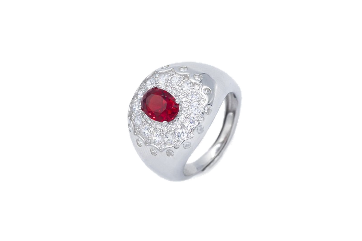 Anello Ersilia - pietra rosso
