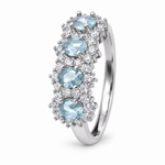 Anello Kate quattro castoni - azzurro