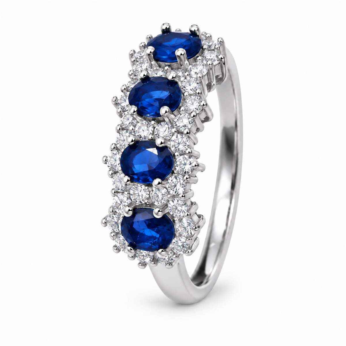 Anello Kate quattro castoni - blu