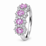Anello Kate quattro castoni - rosa
