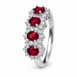 Anello Kate quattro castoni - rosso