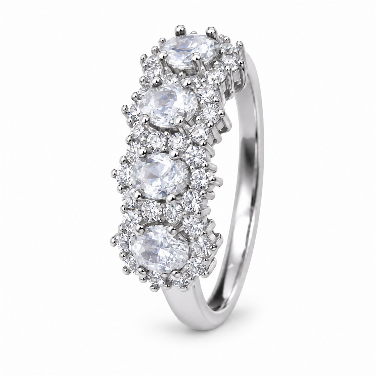 Anello Kate quattro castoni - trasparente